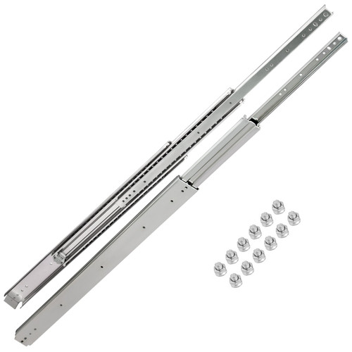 Drawer Slides, 1 Pair 24 Inch Heavy Duty Drawer Slides, Ball Bearing Side Mount Drawer Hardware Slides, 500 LBS Load Capacity 3-Section Full Extension Drawer Slides for Smooth Slide, Less Noise