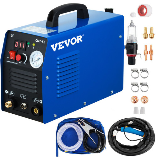 Plasma Cutter, CUT-50 Air Inverter Plasma Cutter, 50A Plasma Cutting Machine, Max Cutting Thickness 0.47" Air Plasma Cutter, Digital Display Cutter Machine, Air Plasma Cutting Machine w/ Kit