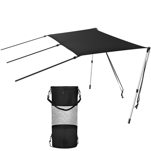 T-Top Sun Shade Kit 4' x 5', UV-Proof 600D Polyester T-top Extension Kit with Rustproof Steel Telescopic Poles, Waterproof T-Top Shade Kit, Easy to Assemble for T-Tops - Bimini Top