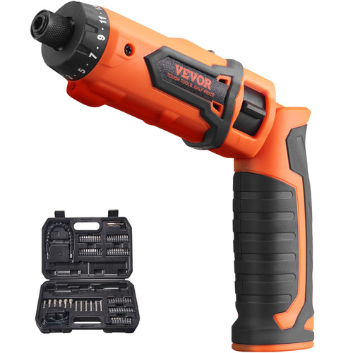 Cordless Screwdriver, 8V 7Nm Electric Screwdriver Rechargeable Set with 82 Accessory Kit and Charging Cable, LED Light Dual Position Handle, Nut Drivers Magnetic Bit Holder Tool Kit Home Repair