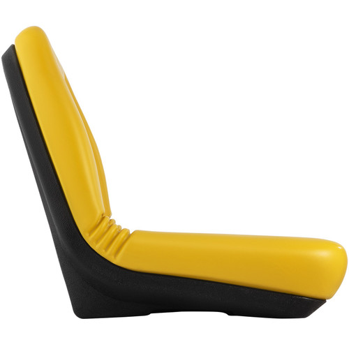 Universal Tractor Seat, Industrial High Back, PVC Lawn and Garden Mower Seat Replacement, Drain Hole Steel Frame Compact Forklift Seat, Compatible with Excavator, Mower, Forklift, Yellow