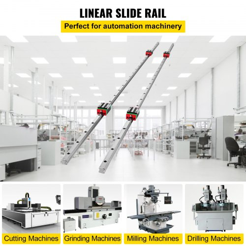 Linear Rail HSR15-1500mm™ 2pcs Linear Guideway Rail?4X Square Type Carriage Bearing Blocks?Linear Rail Support for 15mm Slotted Bearings