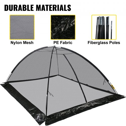 Pond Cover Dome, 8x10 FT Garden Pond Net, 1/2 inch Mesh Dome Pond Net Covers with Zipper and Wind Rope, Black Nylon Pond Netting for Pond Pool and Garden