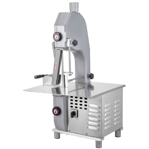 110V Bone Saw Machine, 1500W Frozen Meat Cutter, 2.1HP Butcher Bandsaw, Thickness Range 4-180mm, Max Cutting Height 215mm, Worktable 19.3x17.3inch, Sawing Speed 19m/s, Equipped with 6 Saw Blades