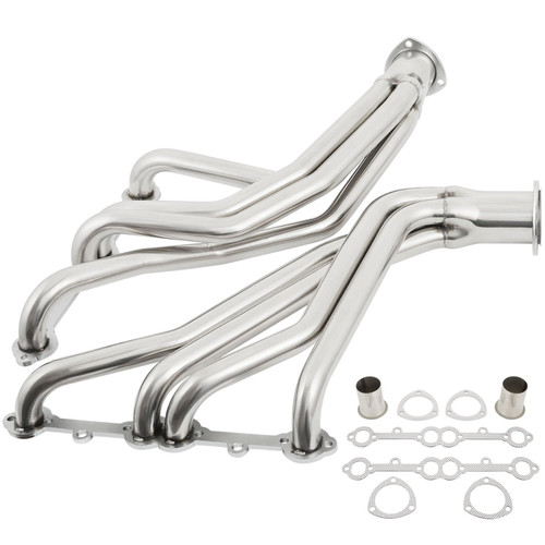 Exhaust Header Stainless Steel Long Tube Exhaust Header Polished Manifold Header For Chevy 283 302 305 307 327 350 400 Long Tube Exhaust Header