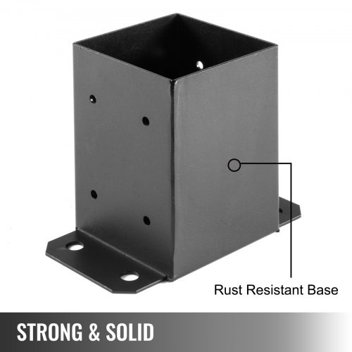 4 x 4 Post Base 10 PCs, Deck Post Base 3.6 x 3.6 inch, Post Bracket 2.5 lbs Fence Post Anchor Black Powder-Coated Deck Post Base with Thick Steel for Deck Supports Porch Railing Post Holders