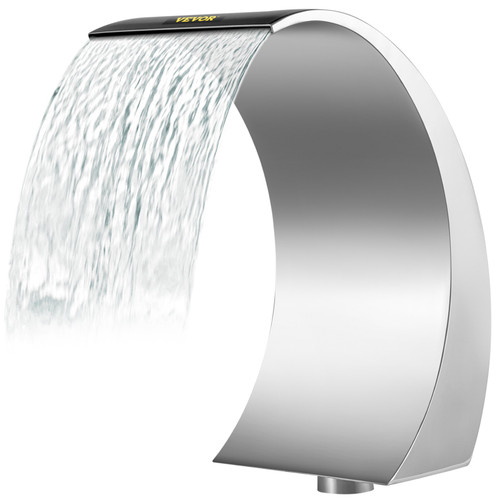 Pool Waterfall Fountain Stainless Steel Fountain 15.4" x 7.9" x 1.5" Silver Pool Fountains for Ground Pools Garden Outdoor Waterfalls Sheer Descent Pond Water Feature