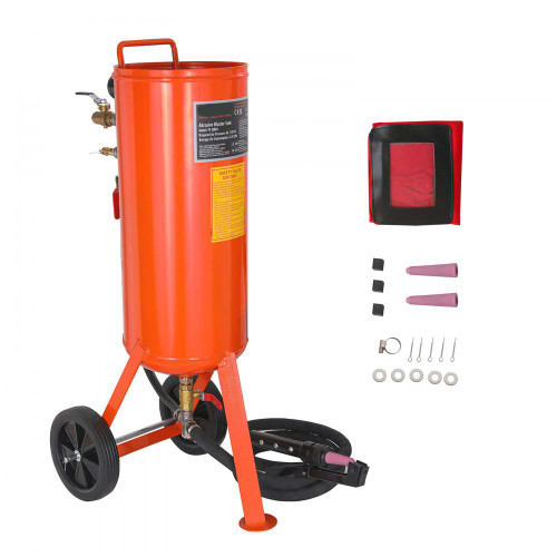 10 Gallon Heavy-Duty Sand Blaster, 60-110 PSI High Pressure Sandblaster, Portable Abrasive Blasting Tank, Air Sand Blasting Kit with 2 Ceramic Nozzles & 7.5ft Hose for Stain, Rust, Paint Removal