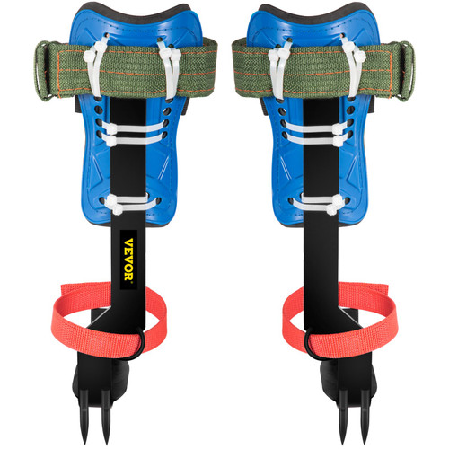 Tree Climbing Spikes, 4 in 1 Alloy Metal Adjustable Pole Climbing Spurs, w/Security Belt & Foot Ankle Straps, Arborist Equipment for Climbers, Logging, Hunting Observation, Fruit Picking