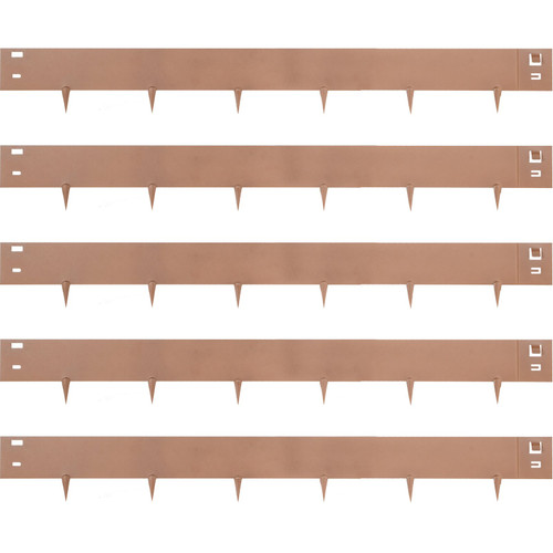 Steel Lawn Edging, 5PCS 4"x39" Garden Metal Landscape Edging Border, Flexible Galvanized Steel Landscape Border, 16.25 ft Total Length Landscaping Metal Edging, Lawn Edge for Garden, Yard, Gray