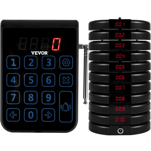 R100 Wireless Calling System, Restaurant Pager System 30 Pagers,Max 999 Beepers, Touch Keyboard with Vibration, Flashing and Buzzer for Church, Nurse,Hospital & Hotel