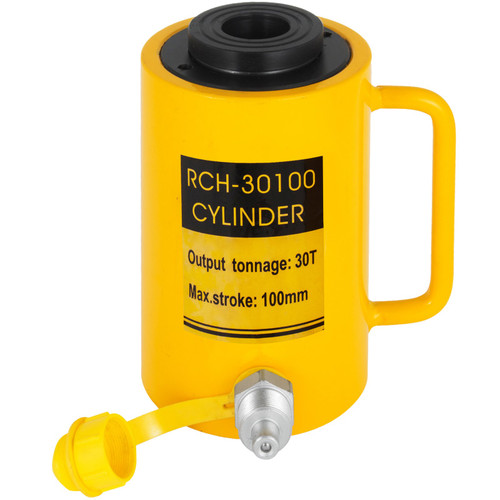 Hydraulic Cylinder Jack 30Ton, Solid Ram Hydraulic Cylinder 4Inch, Stroke Single Acting Hydraulic Cylinder, w/Quick Connector Portable Hydraulic Solid Jack Industrial Lifting Jack Ram