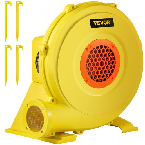 Air Blower, 750W 1HP Inflatable Blower, Portable and Powerful Bounce House Blower, 2000Pa Commercial Air Blower Pump Fan, Used for Inflatable Bouncy Castle and Jump Slides, Yellow