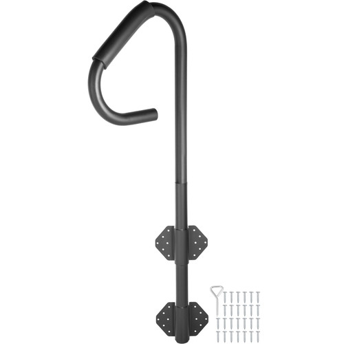 Hot Tub Handrail 600LBS Capacity Spa Side Step 48" Spa Side Handrail Stationary Heavy Iron Under Mount Handrail Hot Rail with Sponge Rubber Grip Matte Design Hot Rail Tube for Access Spa