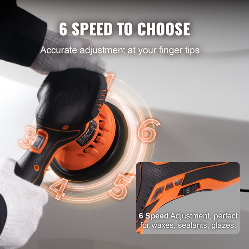 Car Polisher Buffer Cordless Dual Action Polishing Machine 6" 2PCS Battery