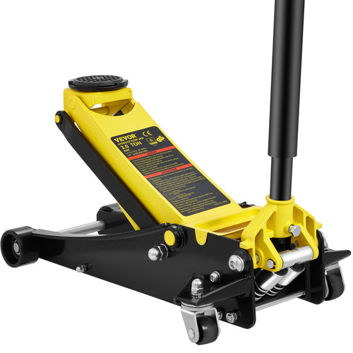 Low Profile Floor Jack 3 Ton Heavy Duty Steel Dual Piston Rapid Pump