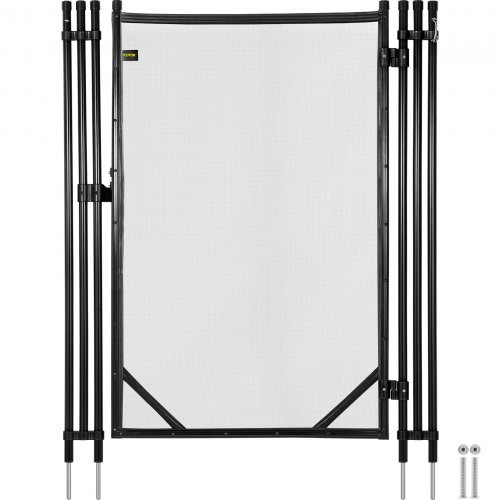 Pool Fence Gate 4x2.5 Ft, Pool Safety Fence Gate Kit 1000D Powder Coated Aluminum Pipe, Pool Fences for In ground Pools 340gsm Grid Cloth Life Saver Pool Fence