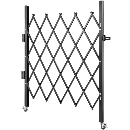 Single Folding Security Gate, 5' H x 5-1/2' W Folding Door Gate, Steel Accordion Security Gate, Flexible Expanding Security Gate, 360° Rolling Barricade Gate, Scissor Gate/Door with Padlock