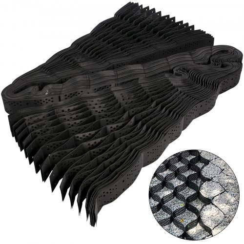 Geo Grid Ground Grid 9x17 ft, Geo Cell Grid 4 Inch Thick, Gravel Grid HDPE Material, Ground Stabilization Grid 1885 LBS Per Sq, Tensile Strength Gravel Ground Grid for Slope Driveways, Garden
