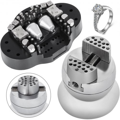 Ball Vise 3" Engraving Setting Tool 360°Rotation Professional Ball Vise 30 PCS Attachment Jewelry Engraving Block Tools Standard Block (3inch)