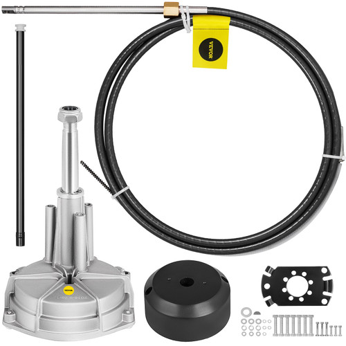 Boat Steering Cables 12' Outboard Rotary Steering Kit 12 Feet Boat Steering kit for Boats