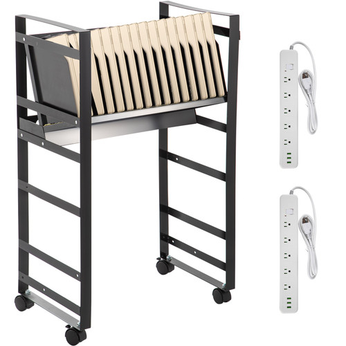 Open Charging Cart, 16 Device, Mobile Charging Cabinet for Charge and Transport Laptop Computers, Chromebook, iPad, Tablets, Storage Cart with 16-Outlet Power Strip, Removable Dividers, White (Discontinued) See 400-LOTM16