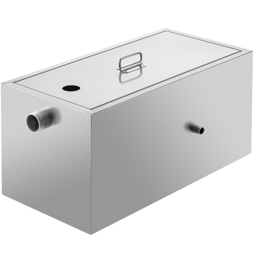 8 LB Commercial Grease Trap, 6 GPM Commercial Grease Interceptor, Stainless Steel Grease Trap w/Top & Side Inlet, Under Sink Grease Trap for Restaurant Factory Home Kitchen