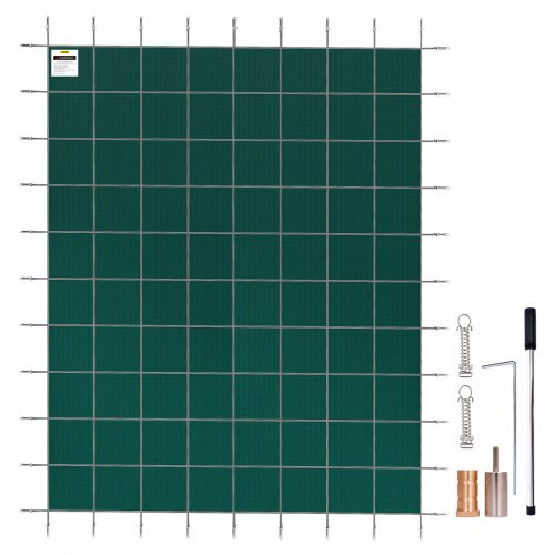 Pool Safety Cover, Inground Pool Cover Fit for PP Material, Rectangle Inground Safety Pool Cover Green, Mesh Solid Pool Safety Cover for Swimming Pool Winter Safety Cover (16x36 ft)