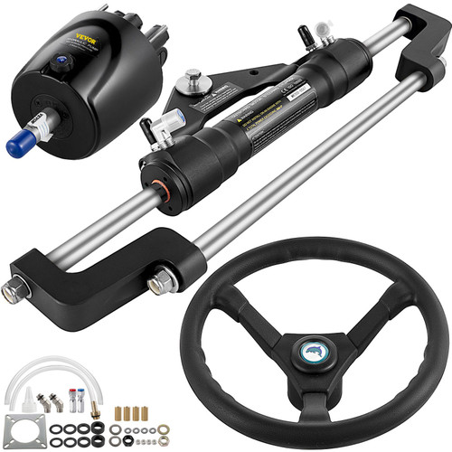 Hydraulic Steering Kit 300HP, Hydraulic Boat Steering Kit Helm Pump, Hydraulic Boat Steering Kit Without Hydraulic Steering Hose for Boat Steering System
