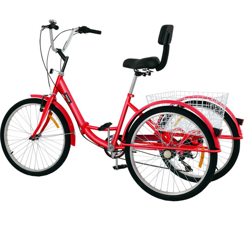 Tricycle Adult 26" Wheels Adult Tricycle 7-Speed 3 Wheel Bikes For Adults Three Wheel Bike For Adults Adult Trike Adult Folding Tricycle Foldable Adult Tricycle 3 Wheel Bike Trike For Adults