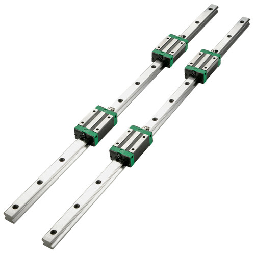 2PCS Linear Rail 0.79-79 Inch, Linear Bearings and Rails with 4PCS HSR20 Bearing Block, Linear Motion Slide Rails Plus for DIY CNC Routers Lathes Mills, Linear Slide Kit fit X Y Z Axis