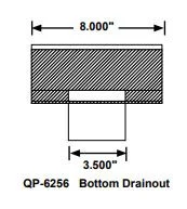 Water Hog 4″ White Bottom Drainout Fitting – Case of 2