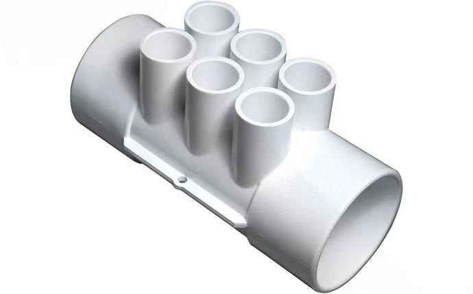 Waterway 672-4110 2″ x 2″ x (6) 1/2″ White Manifold