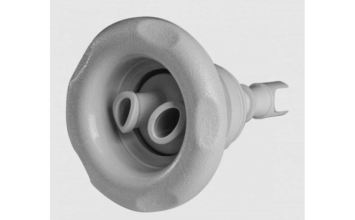 Waterway™ Poly Storm 229-8120 3-3/8″ White Twin Roto Gunite Jet Internal with Textured 5-Scallop, Thread-In